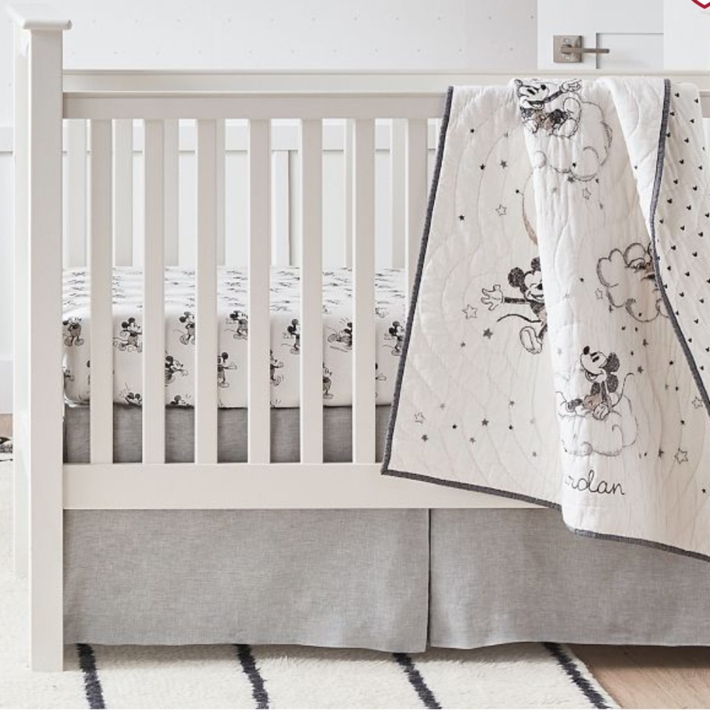 Pottery Barn Kids linen bed skirt
